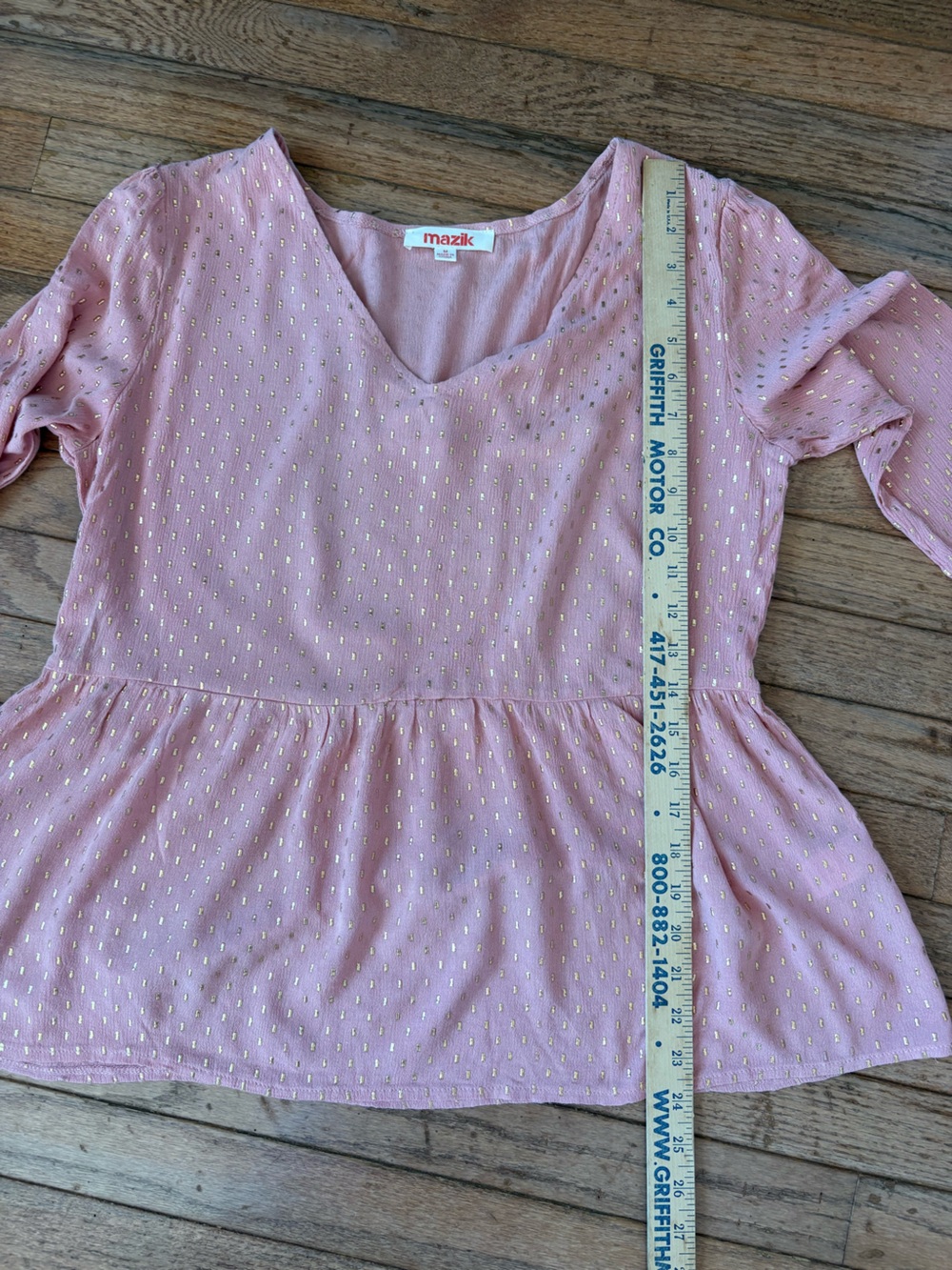 Womens Mazik pink metallic shirt size M - Picture 5 of 5
